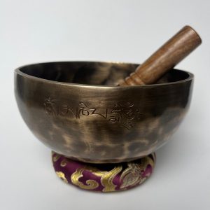 Bol tibétain gravé – 7 métaux – 920g – Ré – 284Hz